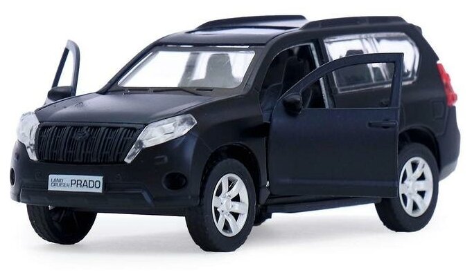 Машина металлическая Toyota prado 12см, цвет чёрный, открывающиеся двери, инерционная - фотография № 13