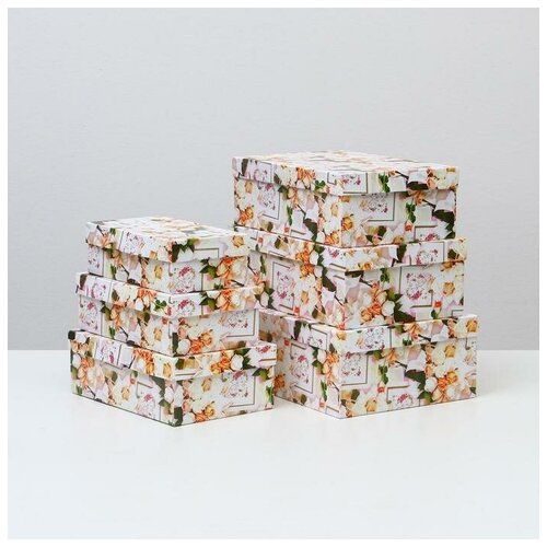 фото Набор коробок 6 в 1 "свадьба 4", 35 х 25 х 12,5 - 23 х 13 х 7,5 см mikimarket