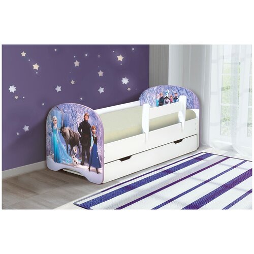 фото Детская кровать с бортиком зимняя сказка 140 без ящика россия