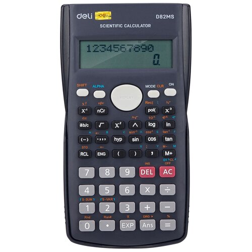 калькулятор инженерный uniel us 29 162 79 15 10 2 разр 401 функц 2 стр диспл программируемый Калькулятор Deli ED82MS темно-синий 10+2-разр.
