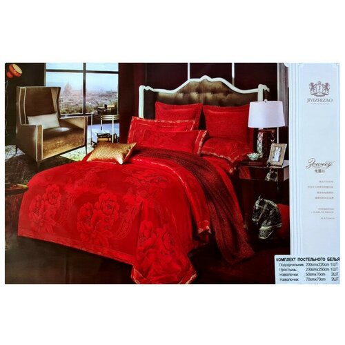 Постельное белье сатин-жаккард коллекция Venice/евро стандарт/подарочная упаковка/сатин/евро