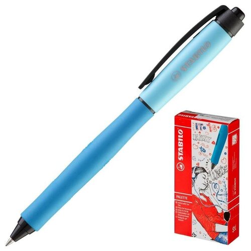 Купить Ручка гелевая автоматическая Stabilo Palette XF (0.35мм, синий, резиновая манжетка, корпус синий), голубой