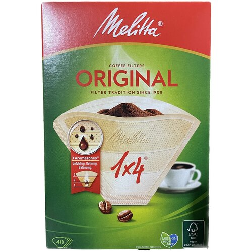 Одноразовые фильтры для капельной кофеварки Melitta Original коричневые Размер 1х4, коричневый