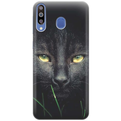 фото Gosso ультратонкий силиконовый чехол-накладка для samsung galaxy m30 с принтом "кошка в темноте"