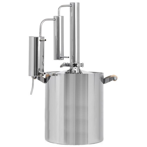 Самогонный аппарат дистиллятор Уральский Самовар бак 12л двойной сухопарник толстое дно 3 мм для всех видов плит термометр охладитель 844200₽