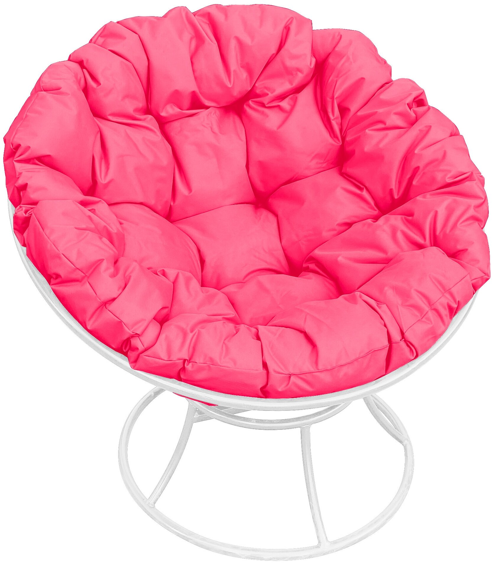 Кресло m-group папасан белое, розовая подушка - фотография № 5
