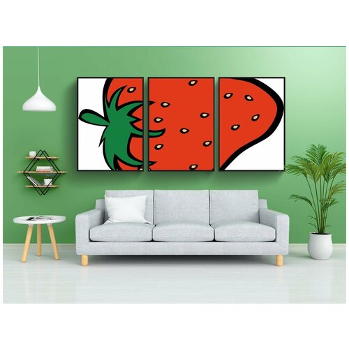 фото Набор модулных постеров для интерьера "клубника, еда, фрукты" 60x90 см. в тубусе, без рамки lotsprints