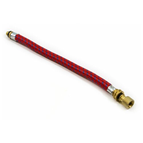 Шланг BEE PUMP для ручного насоса под велониппель DV с переходником на автомобильный ниппель AV резиновый в тканевой оплётке красный 590₽