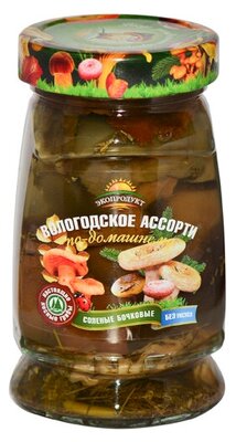 Ассорти соленое грибное Вологодское экопродукт 340гр