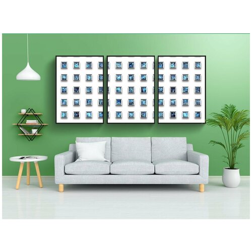 фото Набор модулных постеров для интерьера "квадрат, ювелирный, драгоценность" 60x90 см. в тубусе, без рамки lotsprints