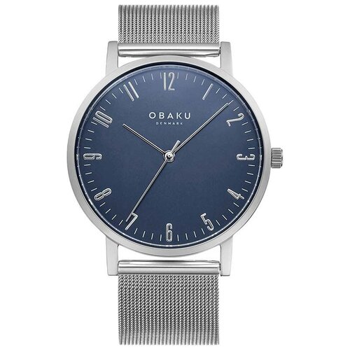 фото Наручные часы obaku mesh, серебряный, синий