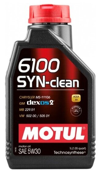 Моторное масло Motul 6100 Syn-Clean 5W-30 синтетическое 1 л