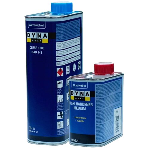 Комплект (лак, отвердитель для лака) Dynacoat Clear 1500 HS + Flexi Hardener Medium 1000 мл 500 мл