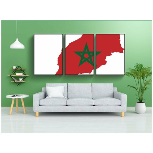 фото Набор модулных постеров для интерьера "марокко, флаг, карта" 60x90 см. в тубусе, без рамки lotsprints