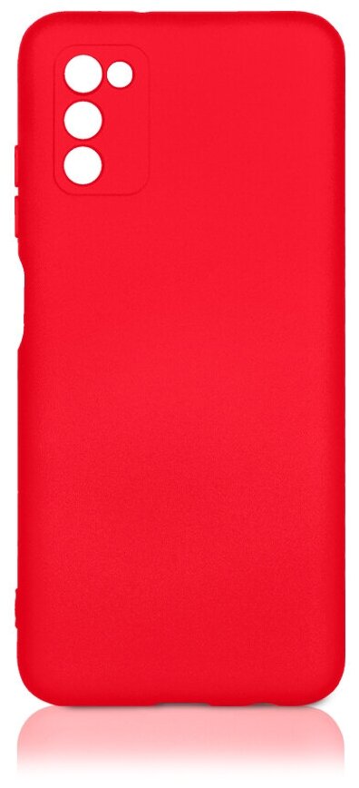 Силиконовый чехол с микрофиброй для Samsung Galaxy A03s DF sOriginal-26 (красный)