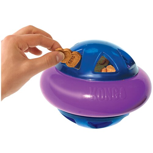 фото Kong игрушка для собак hopz "мяч для лакомств", с пищалкой