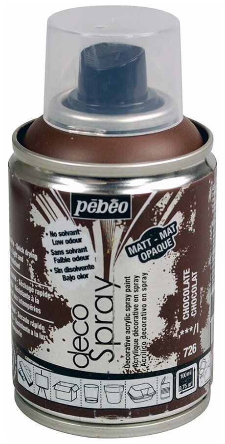 Краска на водной основе decoSpray "PEBEO" (аэрозоль) 100 мл 093726 шоколадный