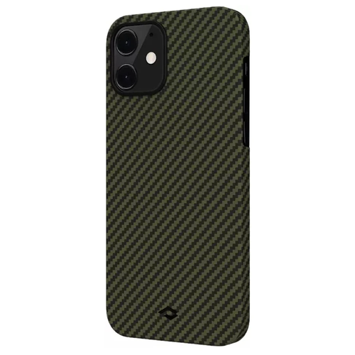 фото Чехол- накладка pitaka magez case (арамид) для iphone 12 pro черный/зеленый