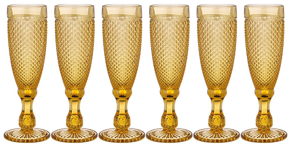 Набор бокалов для шампанского гранат из 6шт muza color 150мл Lefard (154307)
