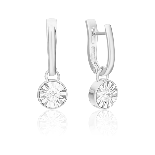 PLATINA jewelry Серьги из белого золота с бриллиантом 02-4531-00-101-1120-30