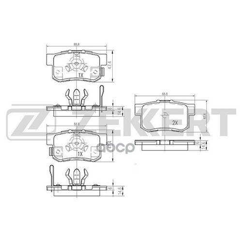 Колодки Торм. Диск. Задн. Acura Rdx Ii 12- Honda Accord Vi Viii 08- Crosstour 09- Great Wall Hove Zekkert арт. bs-1258 36532 r40 a01 234 4462 new downstream lambda oxygen sensor fit for honda accord 2 4l acura tsx 2 4l 3 5l 2008 2014 36532r40a01