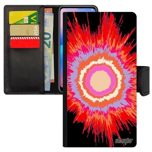 фото Защитный чехол книжка на смартфон // xiaomi mi 8 // "большой взрыв" космос звезда, utaupia, красный