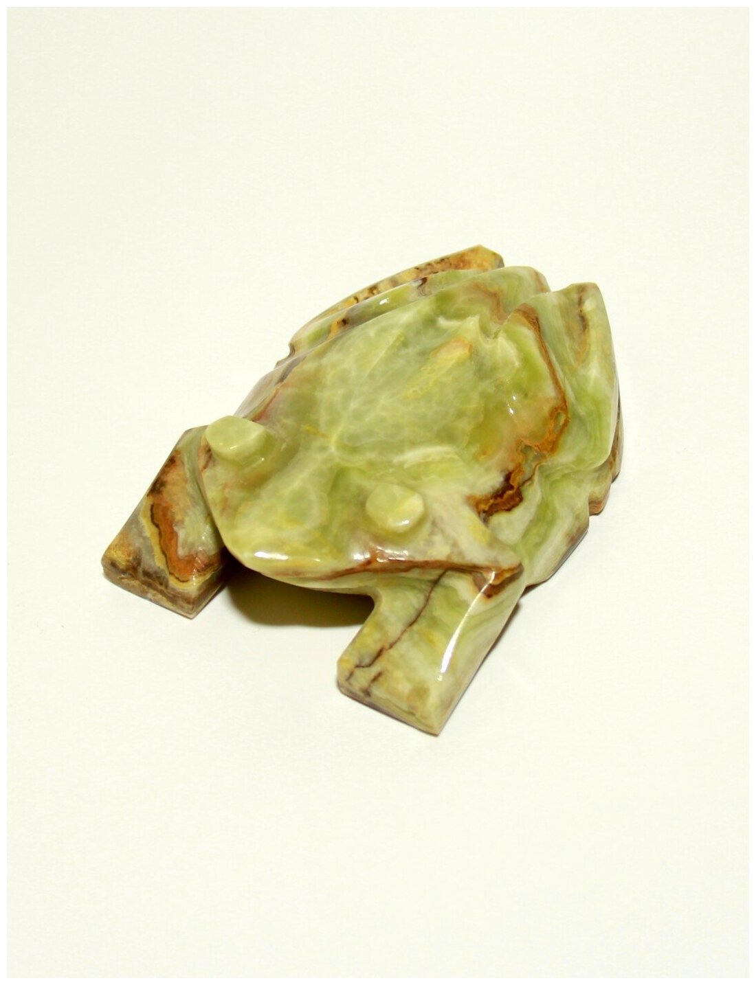 Денежная "Лягушка" из натурального камня Оникс 6 см.