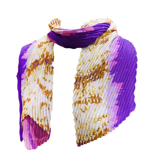 Шарф Crystel Eden,150х35 см, бежевый, фиолетовый шарф crystel eden 150х35 см серый белый