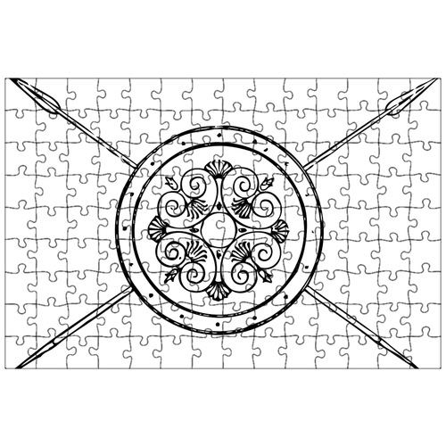 фото Магнитный пазл 27x18см."щит, копье, скрещенный" на холодильник lotsprints
