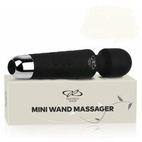 Вибратор вибромассажер для взрослых черный 20 см MAGIC WAND PREMIUM MINI WAND премиум класс гиипоаллергенный не вызывающий раздражение беспроводной легкий 18 режимов универсальный размер