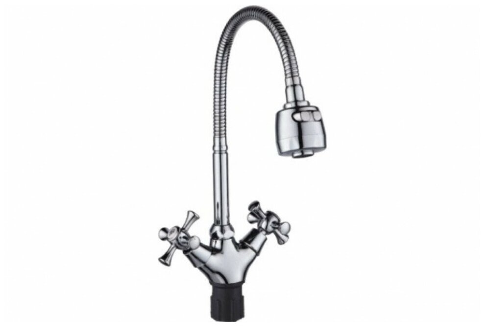 Смеситель для кухни Эверест Крео с гибким изливом и насадкой аэратором, хром B58-064