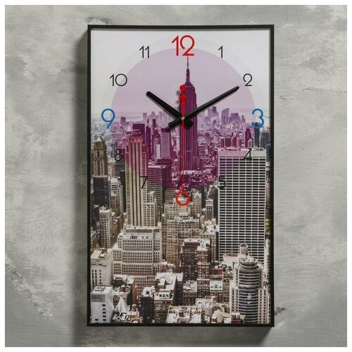 фото Часы настенные, серия: город, "мегаполис", 1 аа, плавный ход, 57х35х4 см timebox 5194360 .