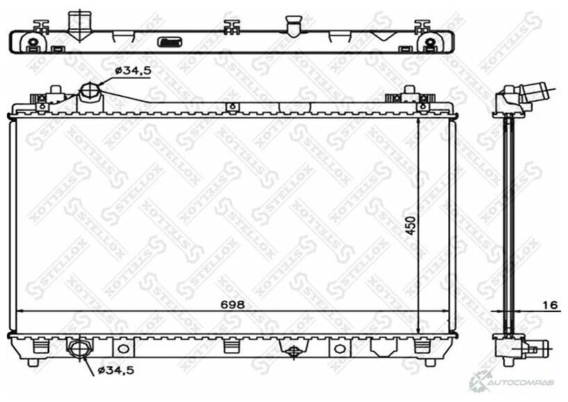 1025457SX STELLOX Радиатор Suzuki Grand Vitara 2.0/2.4 05>