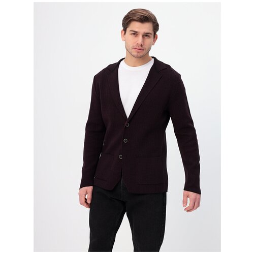 Пиджак мужской GREG G136-KF-зигзаг (чёрн./бордо), Полуприталенный силуэт / Regular fit, цвет Бордовый, размер 50