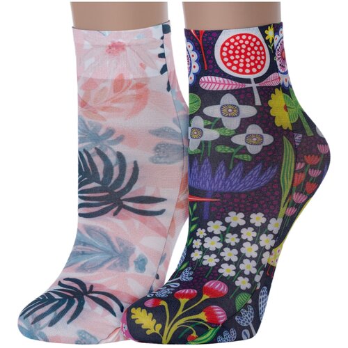 фото Женские носки conte укороченные, 40 den, размер 23-25, мультиколор