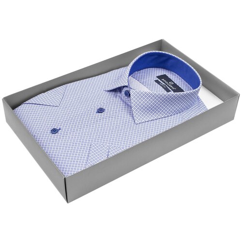 фото Рубашка poggino 7001-46 цвет синий размер 54 ru / xxl (45-46 cm