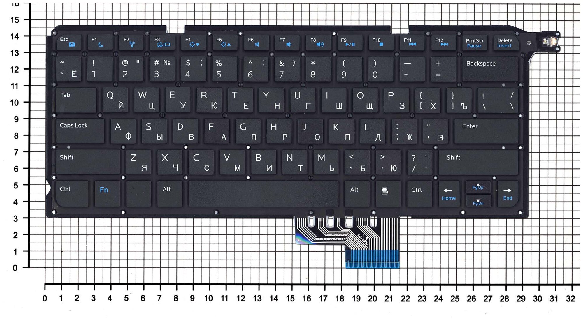 Клавиатура для ноутбука Dell Vostro 5480R 5460 V5460 черная без рамки