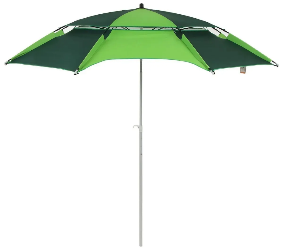 Зонт складной большой, дачный, на природу, для сада, пляжный, для рыбалки, от солнца и дождя, водонепроницаемый, с креплением, диаметр купола 2.4 м - фотография № 6