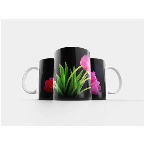 фото Кружка "тюльпаны, розовый, цветок" 320 мл lotsprints