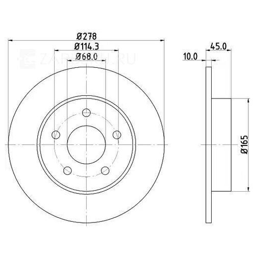 BEHR-HELLA 8DD355110-401 Диск тормозной зад PRO 2шт