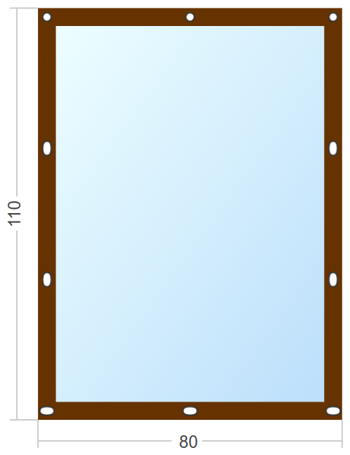Мягкое окно Софтокна 80х110 см съемное, Французский замок, Прозрачная пленка 0,7мм, Коричневая окантовка, Комплект для установки - фотография № 3