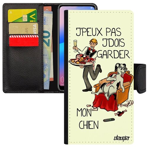 фото Чехол-книжка на // samsung galaxy a10 // "не могу - у меня собака!" прикольный принт, utaupia, белый