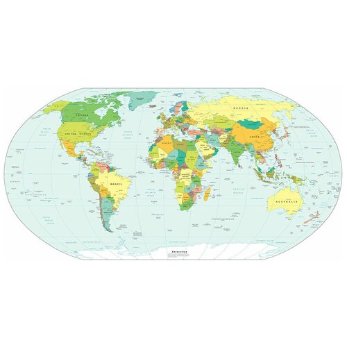 Карта мира - Виниловые фотообои, (211х150 см) карта мира воздушные шары детские виниловые фотообои 211х150 см