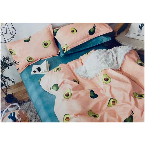 фото Комплект постельного белья, размер 2 спальный, рисунок авокадо, сатин boris