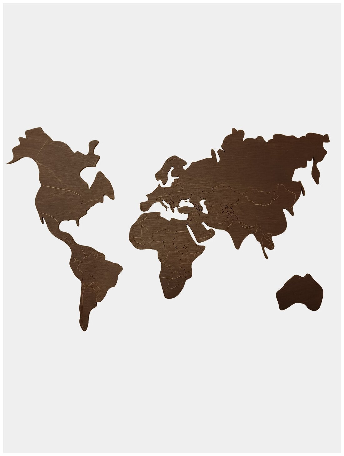 Магнит карта мира из дерева на холодильник - фотография № 2