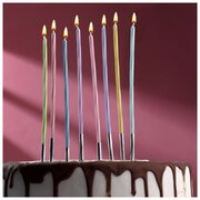 Набор свечей в торт, 8 штук, разноцветные