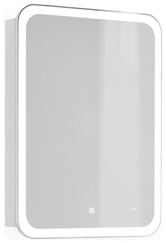 Зеркальный шкаф Jorno Bosko 60 Bos.03.60/W с подсветкой с часами