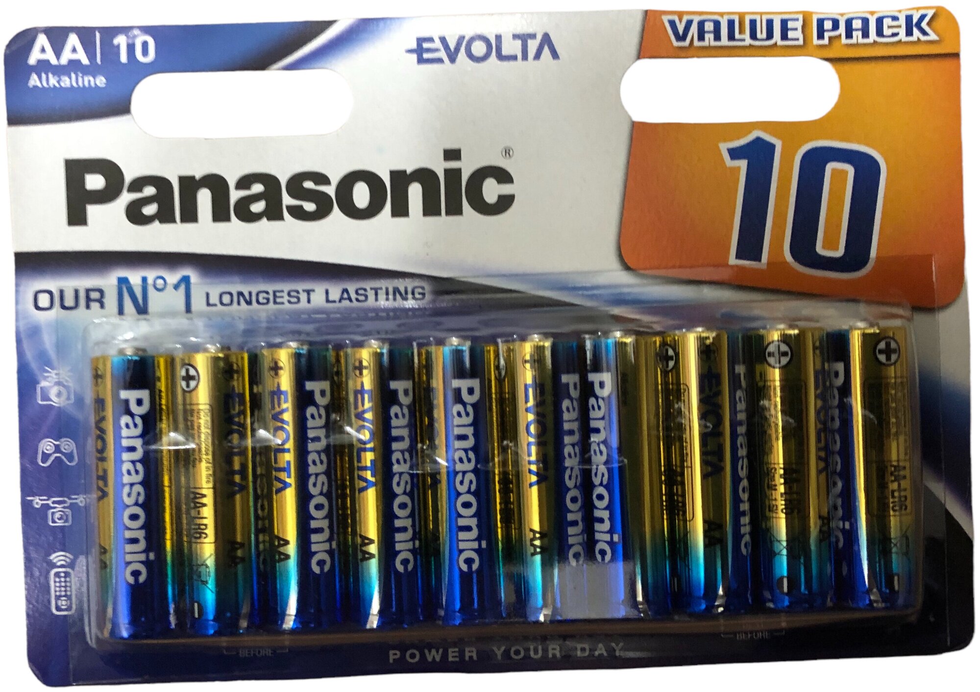 Panasonic lr6 AA Evolta (10 батареек)