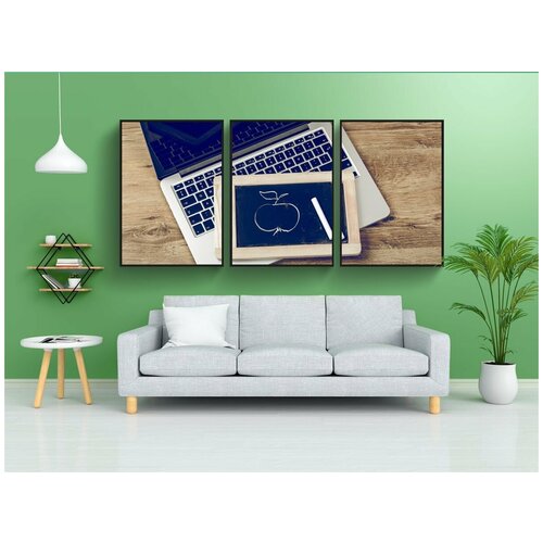 фото Набор модулных постеров для интерьера "яблоко, macbook, профи" 60x90 см. в тубусе, без рамки lotsprints