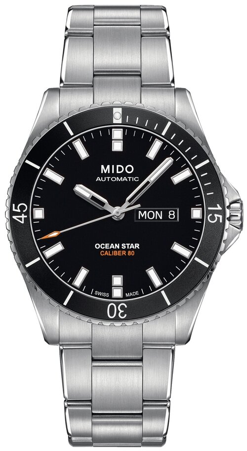 Наручные часы Mido Ocean Star, серебряный, черный